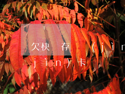 欠快貸存錢進(jìn)卡(欠快貸存錢進(jìn)卡)