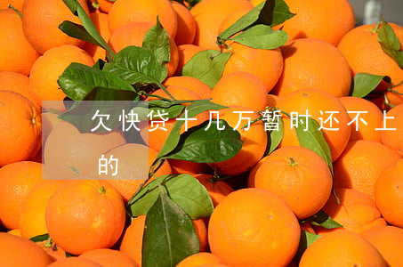欠快贷十几万暂时还不上(有没有欠快贷不还的)