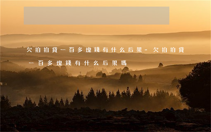 欠拍拍貸一百多塊錢有什么后果-欠拍拍貸一百多塊錢有什么后果嗎