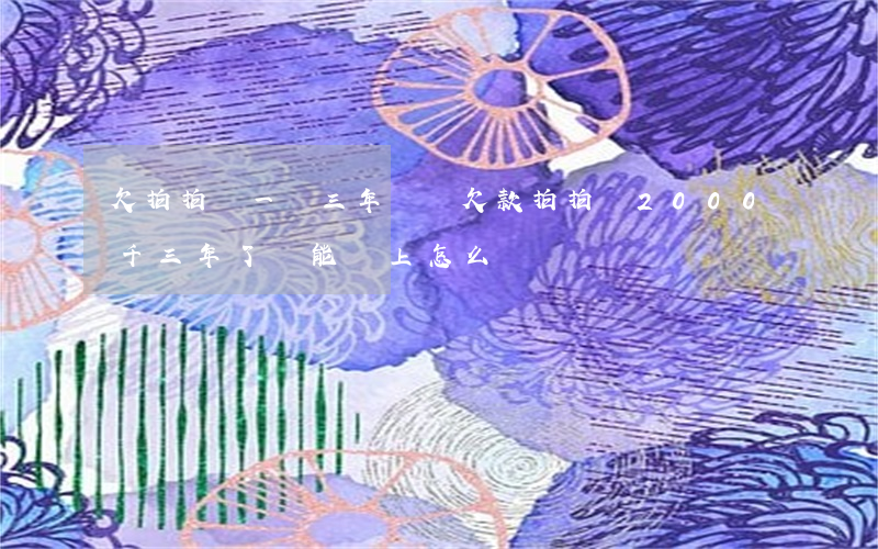 欠拍拍貸一萬三年沒還(欠款拍拍貸2000千三年了沒能還上怎么辦)