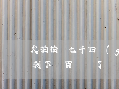 欠拍拍貸七千四個(gè)月沒還了(拍拍貸剩下幾百沒還了)