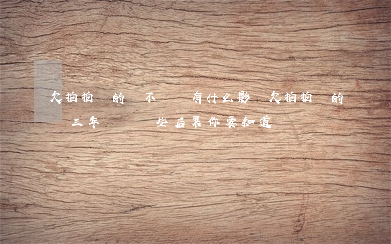 欠拍拍貸的錢不還會有什么影響(欠拍拍貸的錢三年沒還,這些后果你要知道)