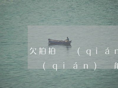 欠拍拍貸錢(qián)還能借嗎(欠拍拍貸錢(qián)還能借嗎)