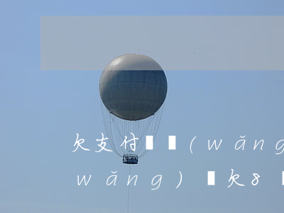 欠支付寶網(wǎng)貸8千怎么辦(網(wǎng)貸欠8萬怎么還)