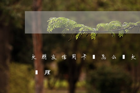 欠朋友信用卡錢怎么辦(欠朋友信用卡錢怎么辦理)
