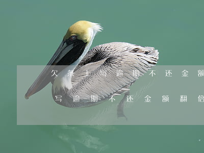 欠条上写逾期不还金额翻倍有用吗-欠条上写逾期不还金额翻倍有用吗怎么写