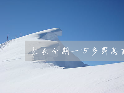 欠来分期一万多罚息高吗