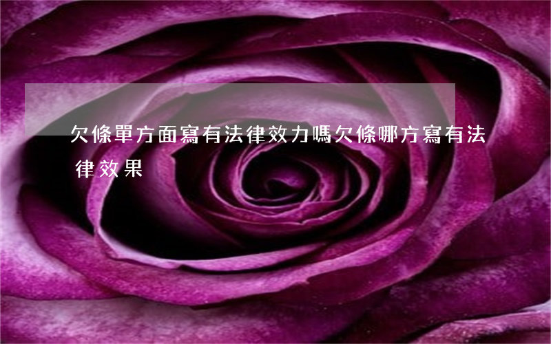 欠條單方面寫有法律效力嗎(欠條哪方寫有法律效果)