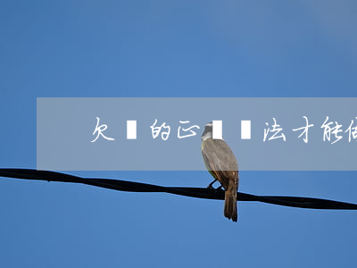 欠條的正確寫法 才能做法律證據(jù)
