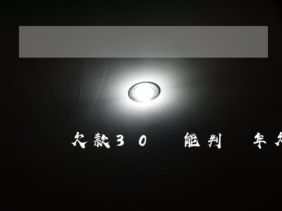 欠款30萬能判幾年 欠款30萬能判幾年