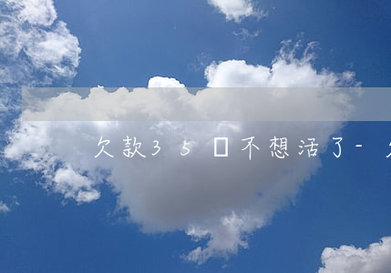 欠款35萬不想活了-欠了30萬不想活了