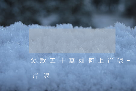 欠款五十萬如何上岸呢-欠款五十萬如何上岸呢