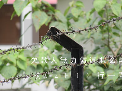 欠款人無力償還怎么辦強(qiáng)制執(zhí)行一輩子還清-欠款人無力償還怎么辦強(qiáng)制執(zhí)行一輩子還清的錢