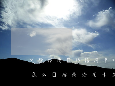 欠款招商銀行信用卡2萬(wàn)多半年怎么辦（招商信用卡欠二萬(wàn)多）