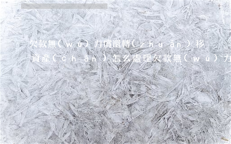 欠款無(wú)力償還轉(zhuǎn)移資產(chǎn)怎么處理（欠款無(wú)力償還轉(zhuǎn)移資產(chǎn)）