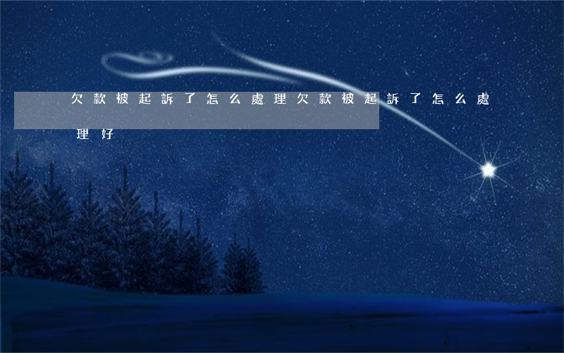 欠款被起訴了怎么處理(欠款被起訴了怎么處理好)