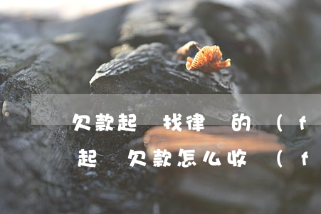 欠款起訴找律師的費(fèi)用(律師幫忙起訴欠款,怎么收費(fèi))