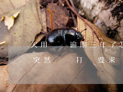 欠用錢寶逾期三年了怎么辦(用錢寶逾期三年突然電話打來要求還本金)