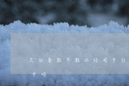 欠白条能不能办信用卡(白条逾期能办理信用卡吗)