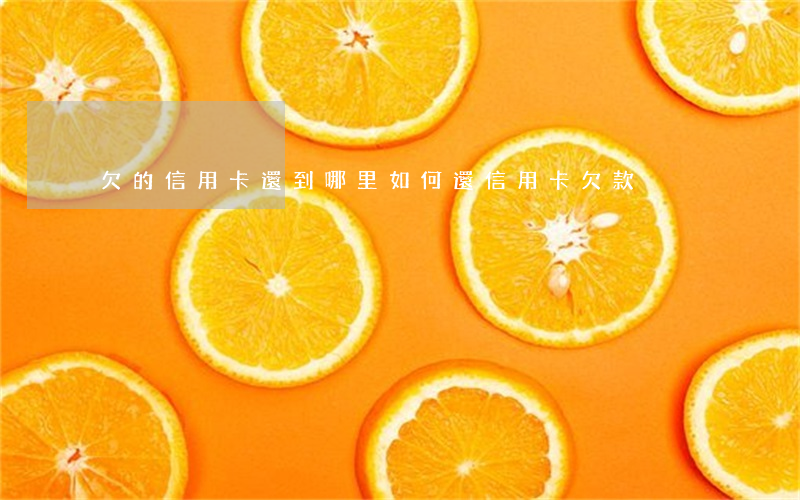 欠的信用卡還到哪里 如何還信用卡欠款