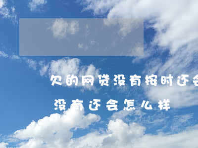欠的网贷没有按时还会怎么样(要是欠了网贷没有还会怎么样)