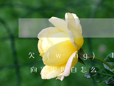 欠網(wǎng)貸15萬(wàn)不敢向家里坦白怎么辦-欠網(wǎng)貸15萬(wàn)不敢向家里坦白怎么辦呢