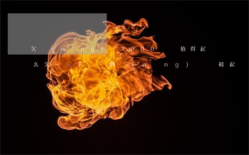 欠網(wǎng)貸3000塊錢值得起訴么(欠兩三千塊錢的網(wǎng)貸會被起訴嗎)