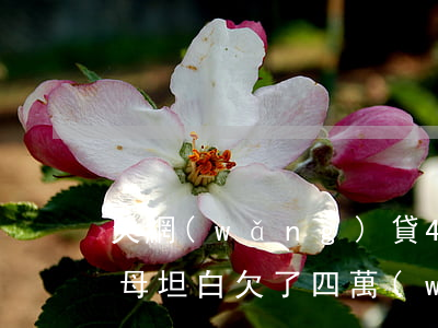 欠網(wǎng)貸4萬(wàn)多向父母坦白(欠了四萬(wàn)網(wǎng)貸不敢向父母坦白怎么辦)