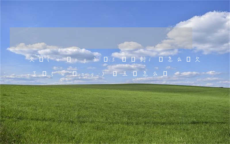 欠網(wǎng)貸5萬還剩1萬怎么辦(欠了網(wǎng)貸五萬怎么辦)