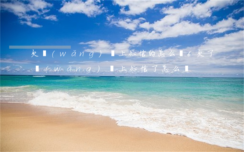 欠網(wǎng)貸上征信的怎么辦6(欠了網(wǎng)貸上征信了怎么辦)