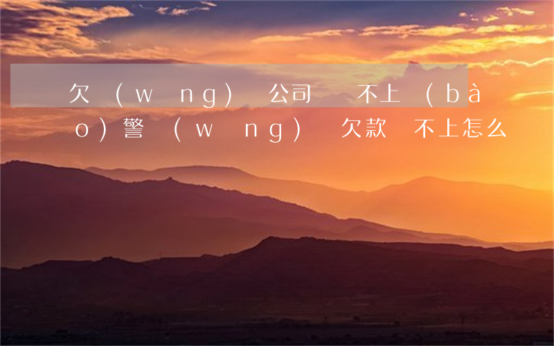 欠網(wǎng)貸公司錢還不上報(bào)警(網(wǎng)貸欠款還不上怎么辦)