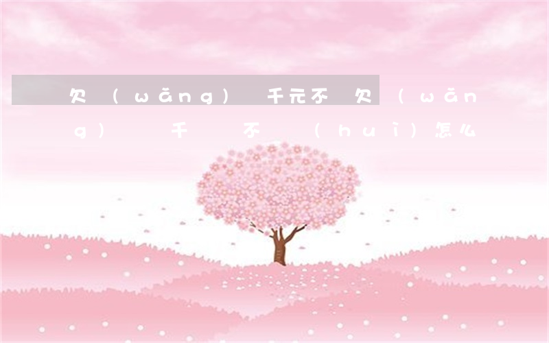欠網(wǎng)貸千元不還(欠網(wǎng)貸幾千塊錢不還會(huì)怎么樣)