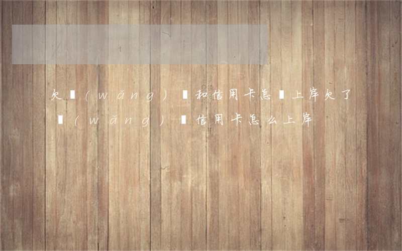 欠網(wǎng)貸和信用卡怎樣上岸(欠了網(wǎng)貸信用卡怎么上岸)