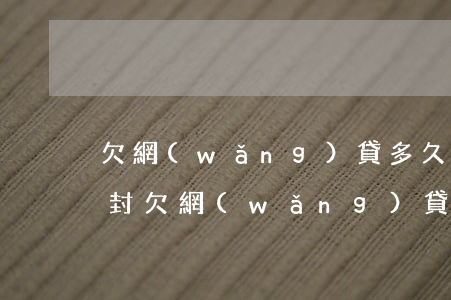 欠網(wǎng)貸多久會(huì)被查封(欠網(wǎng)貸多久會(huì)被上征信)
