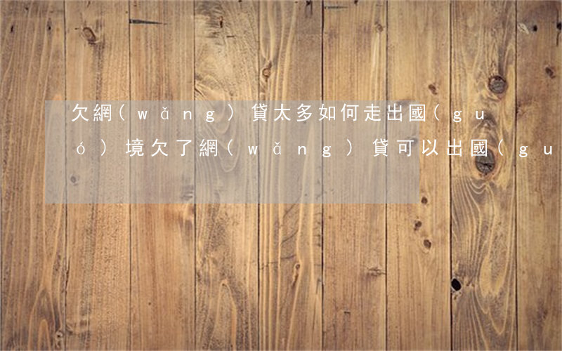 欠網(wǎng)貸太多如何走出國(guó)境(欠了網(wǎng)貸可以出國(guó)嗎)