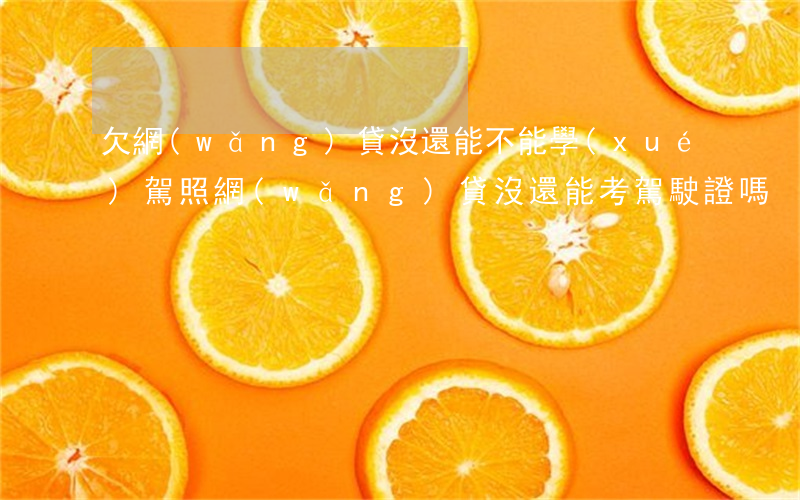 欠網(wǎng)貸沒還能不能學(xué)駕照(網(wǎng)貸沒還能考駕駛證嗎)