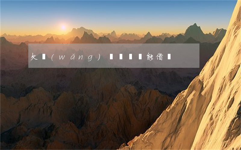 欠網(wǎng)貸沒還還能借嗎
