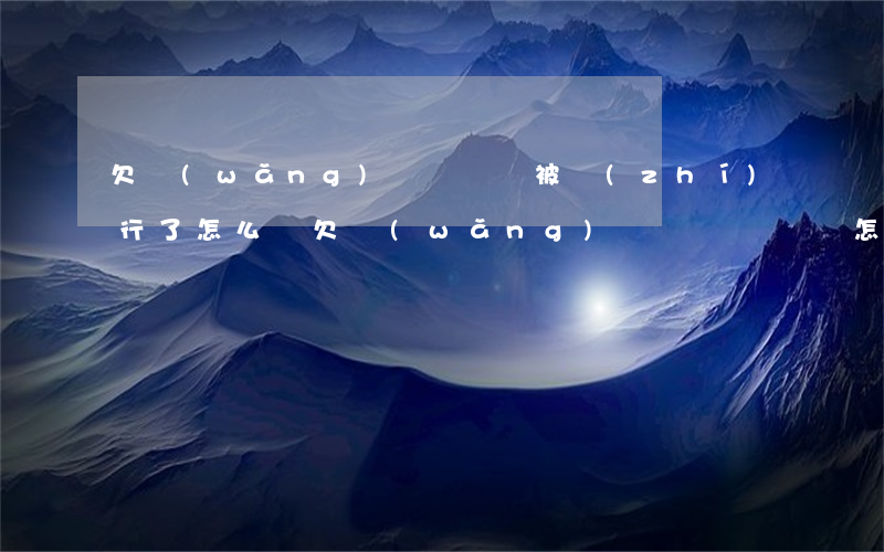 欠網(wǎng)貸沒錢還被執(zhí)行了怎么辦(欠網(wǎng)貸暫時沒錢還怎么辦)