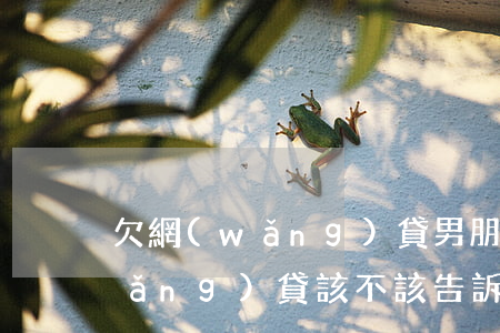 欠網(wǎng)貸男朋友要分手(欠網(wǎng)貸該不該告訴男朋友)