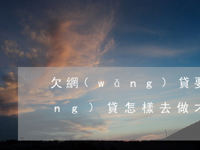 欠網(wǎng)貸要怎么上岸(欠網(wǎng)貸怎樣去做才能上岸)