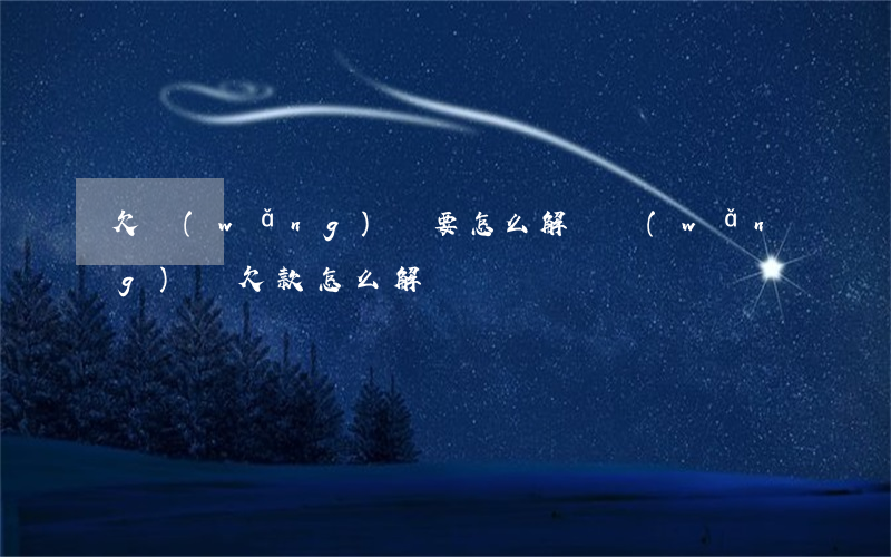 欠網(wǎng)貸要怎么解決(網(wǎng)貸欠款怎么解決)