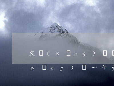 欠網(wǎng)貸讓我去司法廳(欠了網(wǎng)貸一千多,說要我去法院)