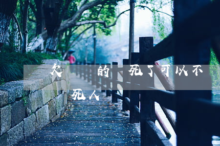 欠網貸的錢 死了可以不還嗎(網貸欠款還不起會死人嗎?)