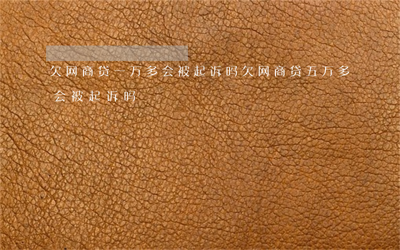 欠网商贷一万多会被起诉吗(欠网商贷五万多会被起诉吗)