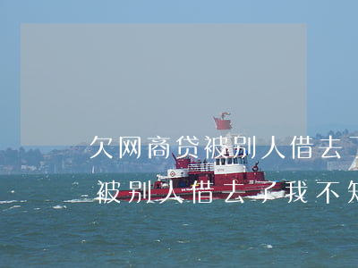 欠网商贷被别人借去了我不知道-欠网商贷被别人借去了我不知道怎么办