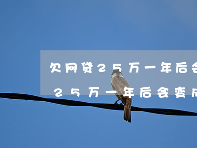 欠网贷25万一年后会变成多少万-欠网贷25万一年后会变成多少万呢