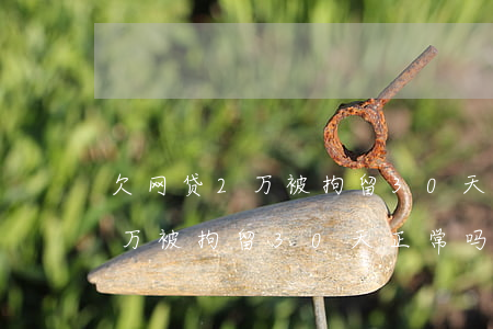 欠网贷2万被拘留30天正常吗-欠网贷2万被拘留30天正常吗怎么办