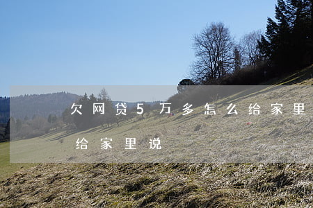 欠网贷5万多怎么给家里说(网贷欠6万怎么给家里说)
