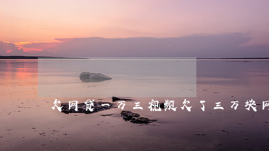 欠网贷一万三视频(欠了三万块网贷,好绝望)