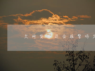 欠网贷不还会报警吗(欠网贷可以报警还款吗)